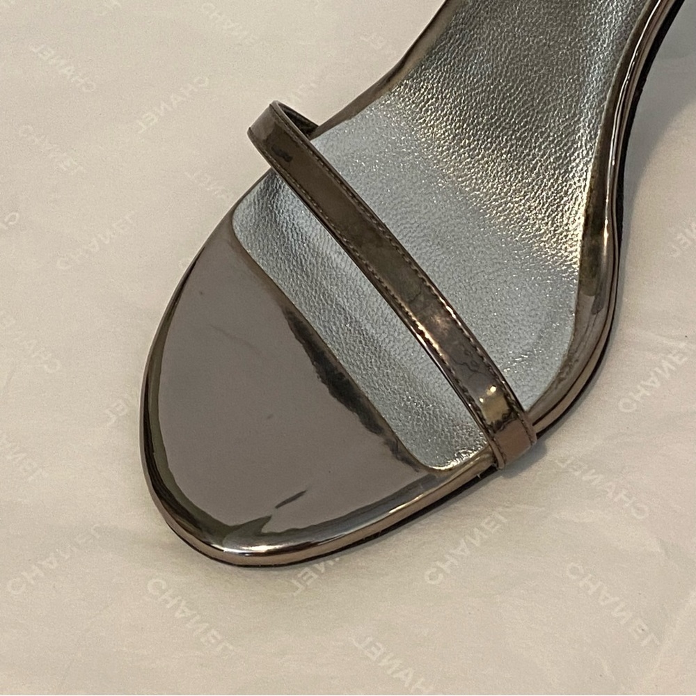Stuart Weitzman Nudistsong Ankle Strap 4" Stilletos in Pewter Bronze US 9 M - Picture 3 of 9